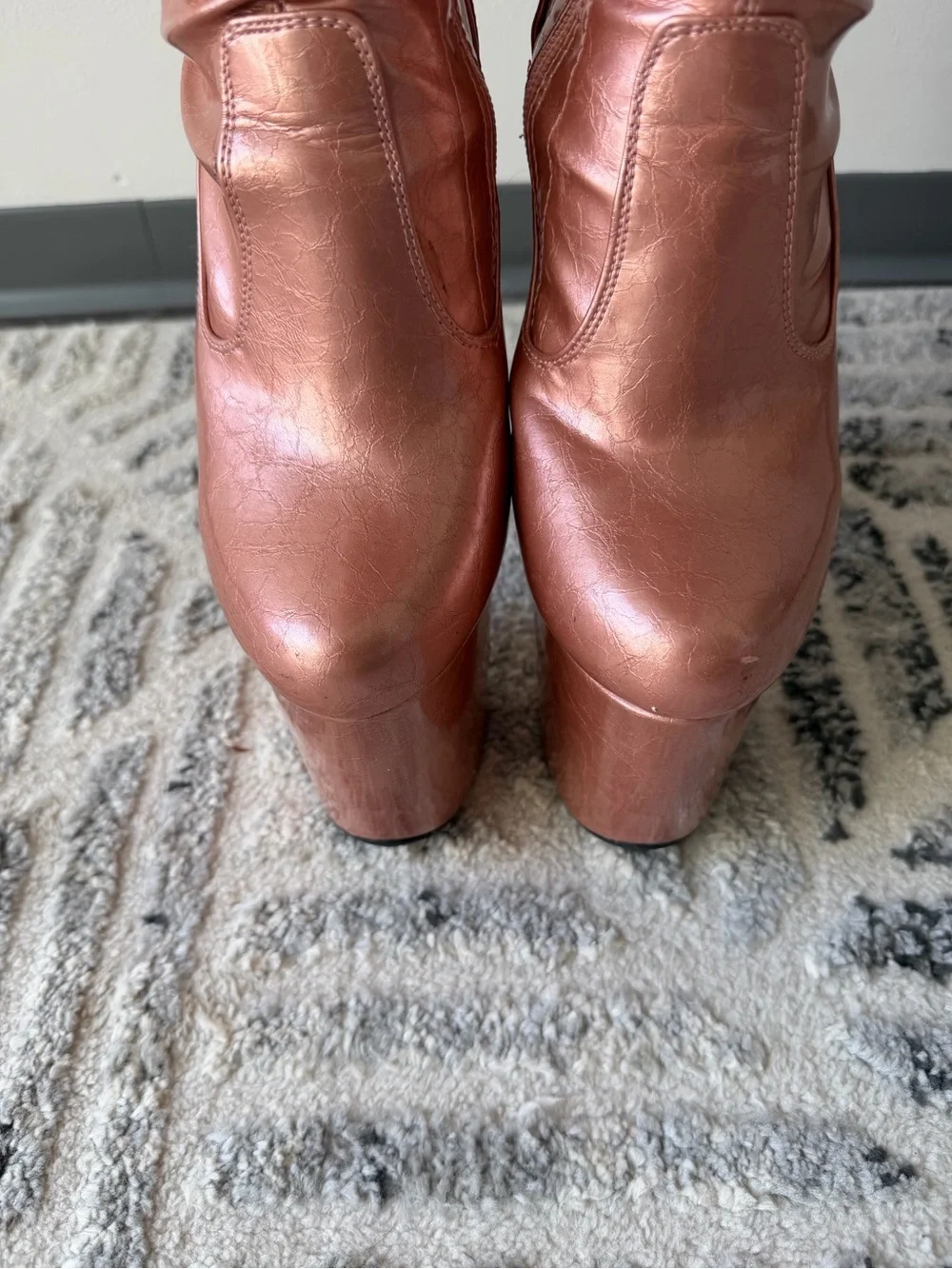 Hella Heels Limited Edition Heartbreaker Valentine’s Day Rose Gold Thigh High